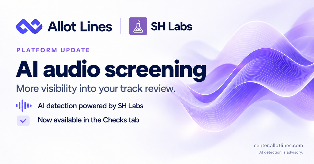 Allot Lines introduces SH Labs AI audio screening in its track review workflow.